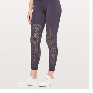 Lululemon 25” Women's Purple Lace Detail Leggings